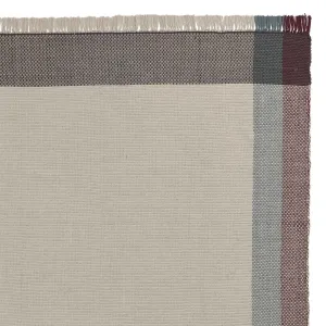 Bapeu cotton rug [Light grey/Teal/Bordeaux red]
