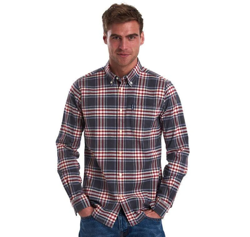 Barbour Highland Check 11 Tailored Mens Shirt - Grey Marl
