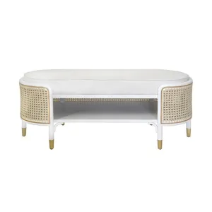Beale White Bench by Worlds Away