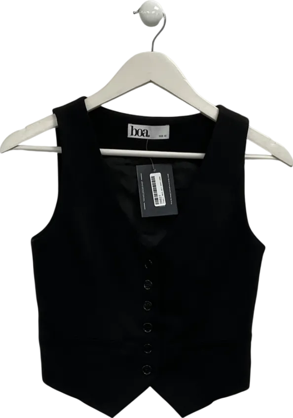 BOA Black Classic Tailored Waistcoat UK XS