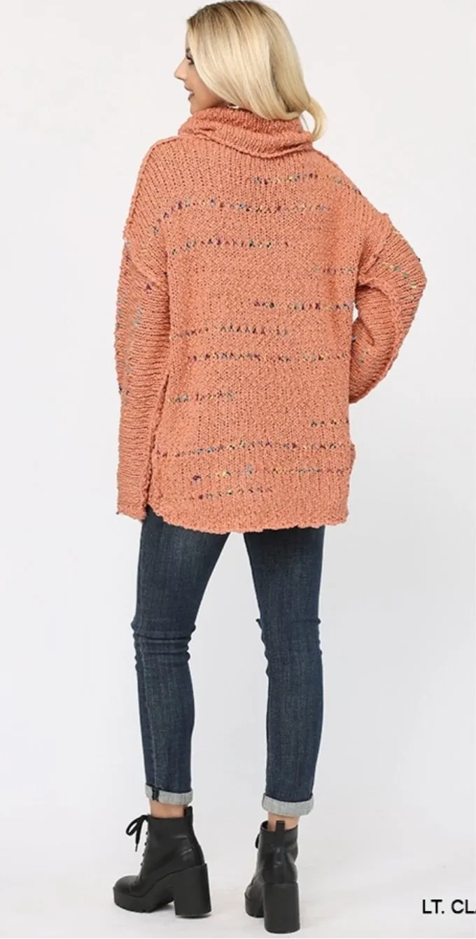 Clay Confetti Cowl neck Sweater