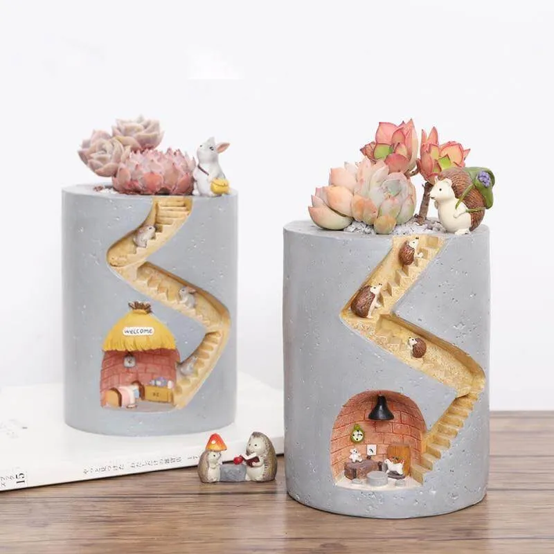 Creative Cozy Minimal Animal Life Flower Pot