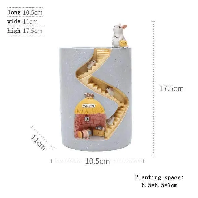 Creative Cozy Minimal Animal Life Flower Pot