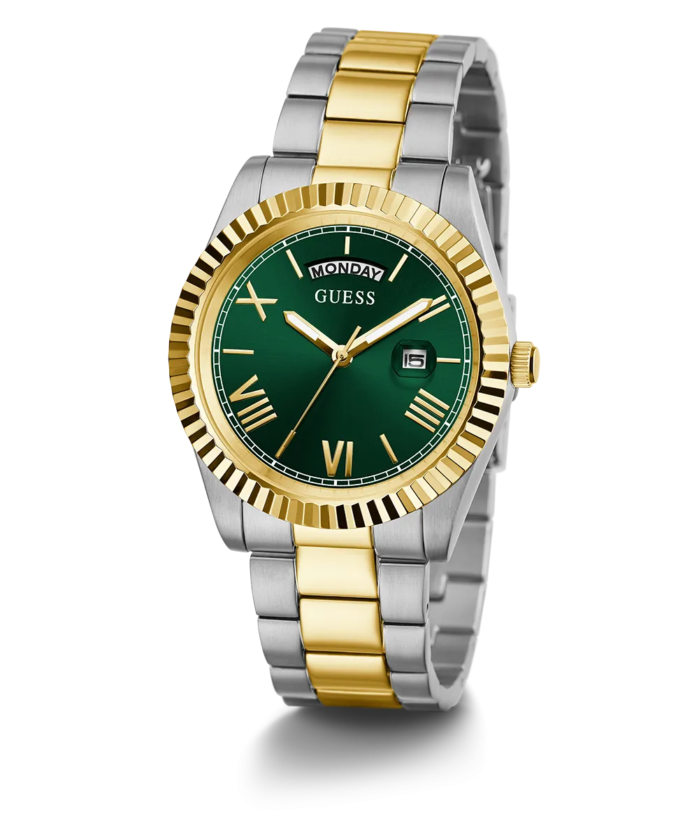 GUESS Mens 2-Tone Day/Date Watch