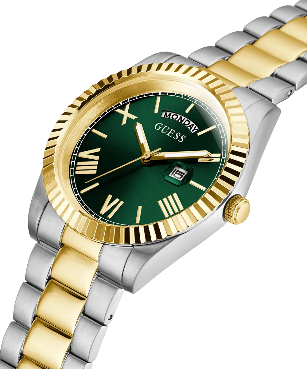 GUESS Mens 2-Tone Day/Date Watch