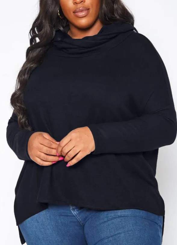 Hi Curvy Plus Size Women Cowl Neck Knit Sweater
