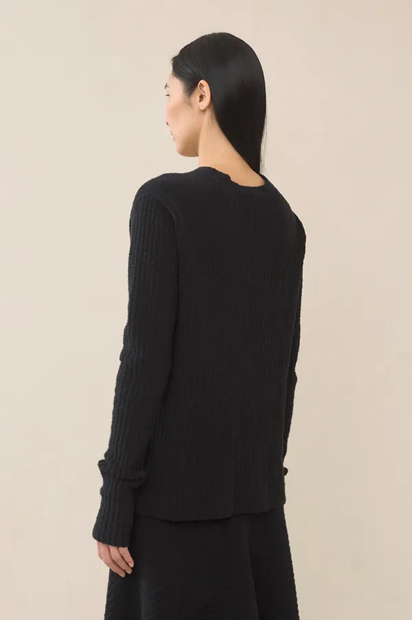 Laced Cardigan in Black
