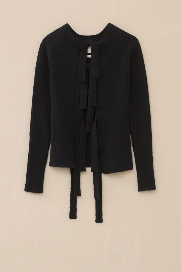Laced Cardigan in Black