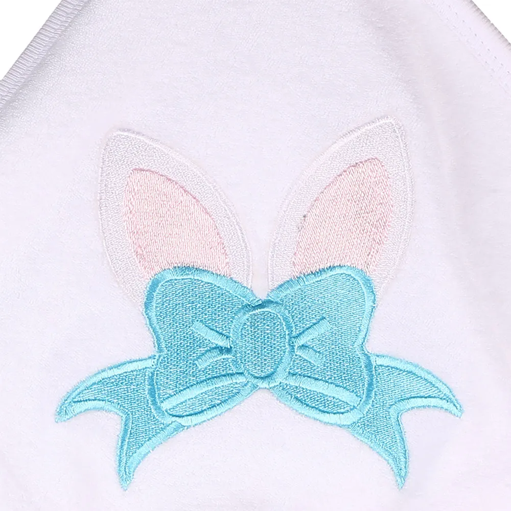 My Milestones Baby Hooded Towel - Modern stripped - Pink / White