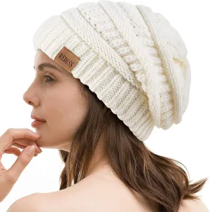 REDESS Slouchy Beanie Hat for Men and Women Winter Warm Chunky Soft Oversized Cable Knit Cap