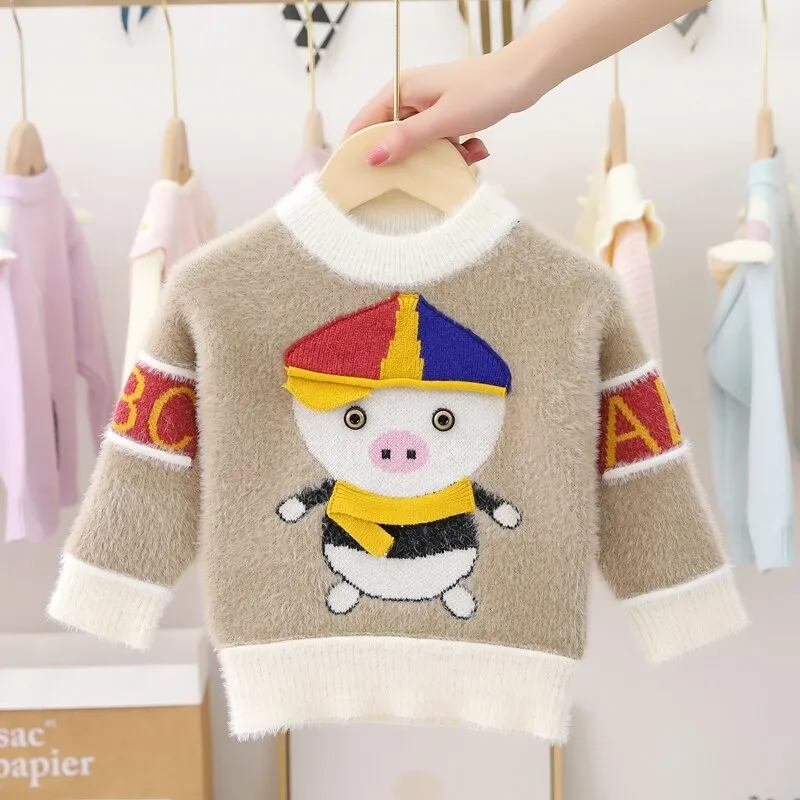Unisex Animal Cartoon Design Sweater For Kids