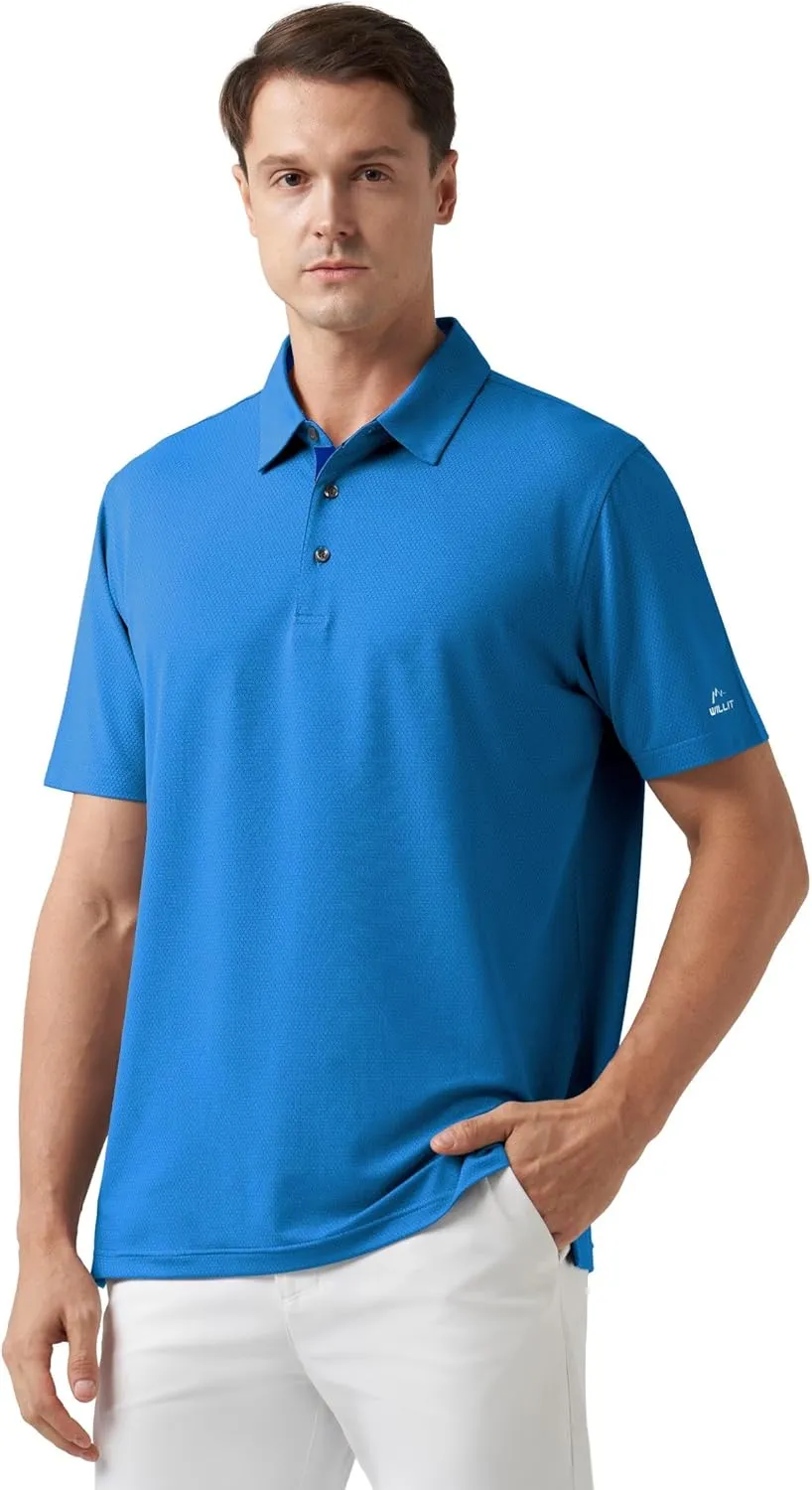 Willit Men's Golf Polo Shirts Short Sleeve Quick Dry Moisture Wicking Performance Classic Collared Casual