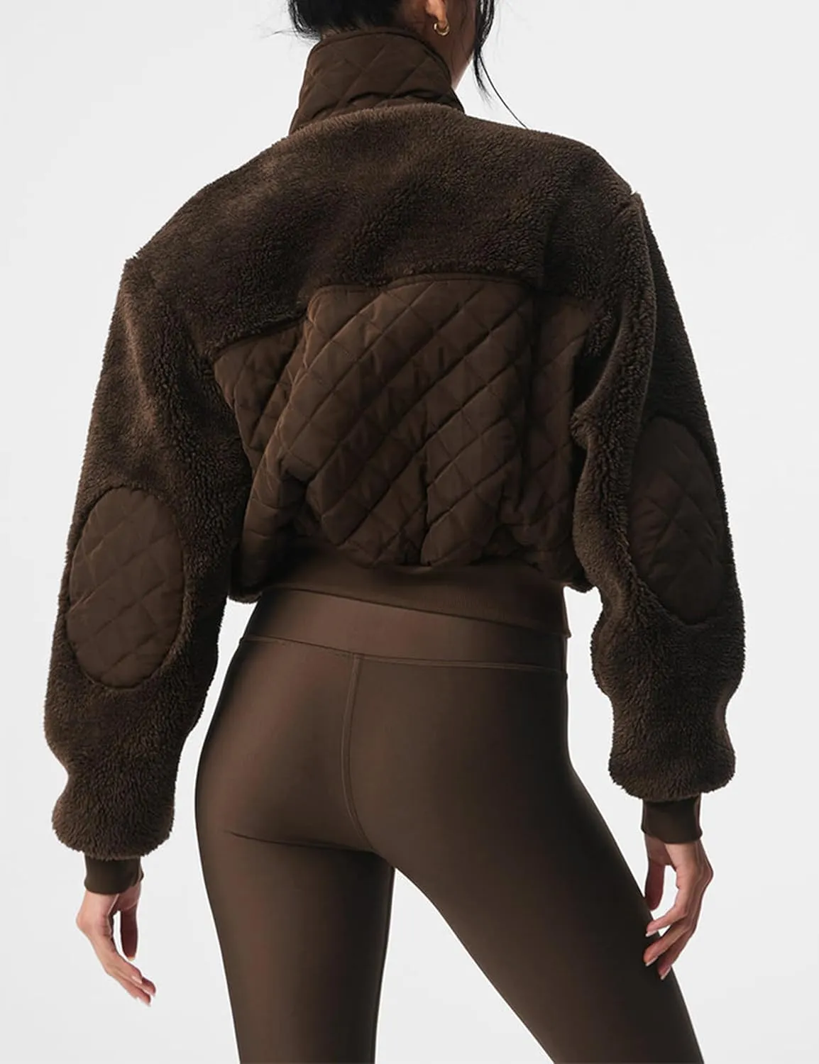 Womens Winter Trendy Full Zipper Fleece Jackets Long Sleeve Relaxed Warm Sherpa Coats with Pockets