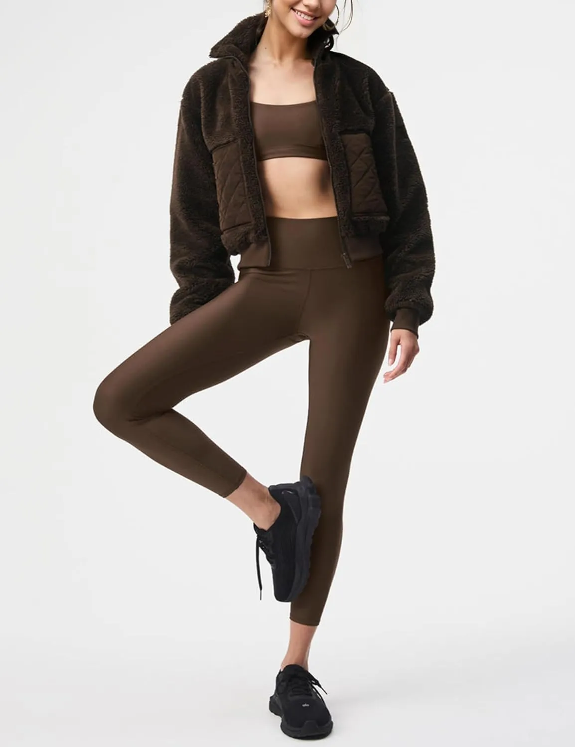 Womens Winter Trendy Full Zipper Fleece Jackets Long Sleeve Relaxed Warm Sherpa Coats with Pockets