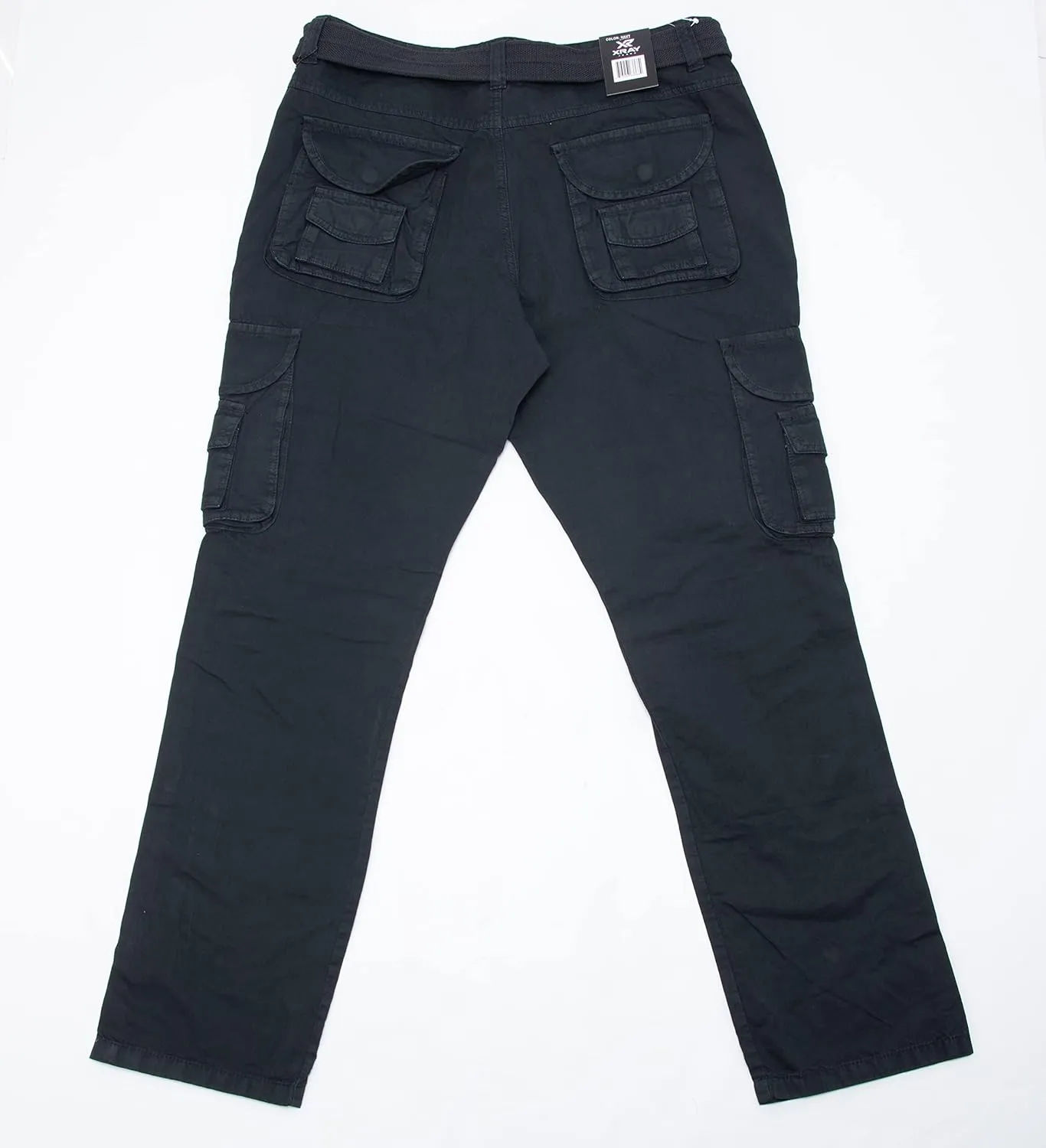 X RAY Mens Cargo Pants, Soft Cotton W/Deep Pockets & Belt Cargo Pants for Men Work and Travel