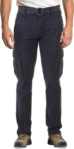 X RAY Mens Cargo Pants, Soft Cotton W/Deep Pockets & Belt Cargo Pants for Men Work and Travel